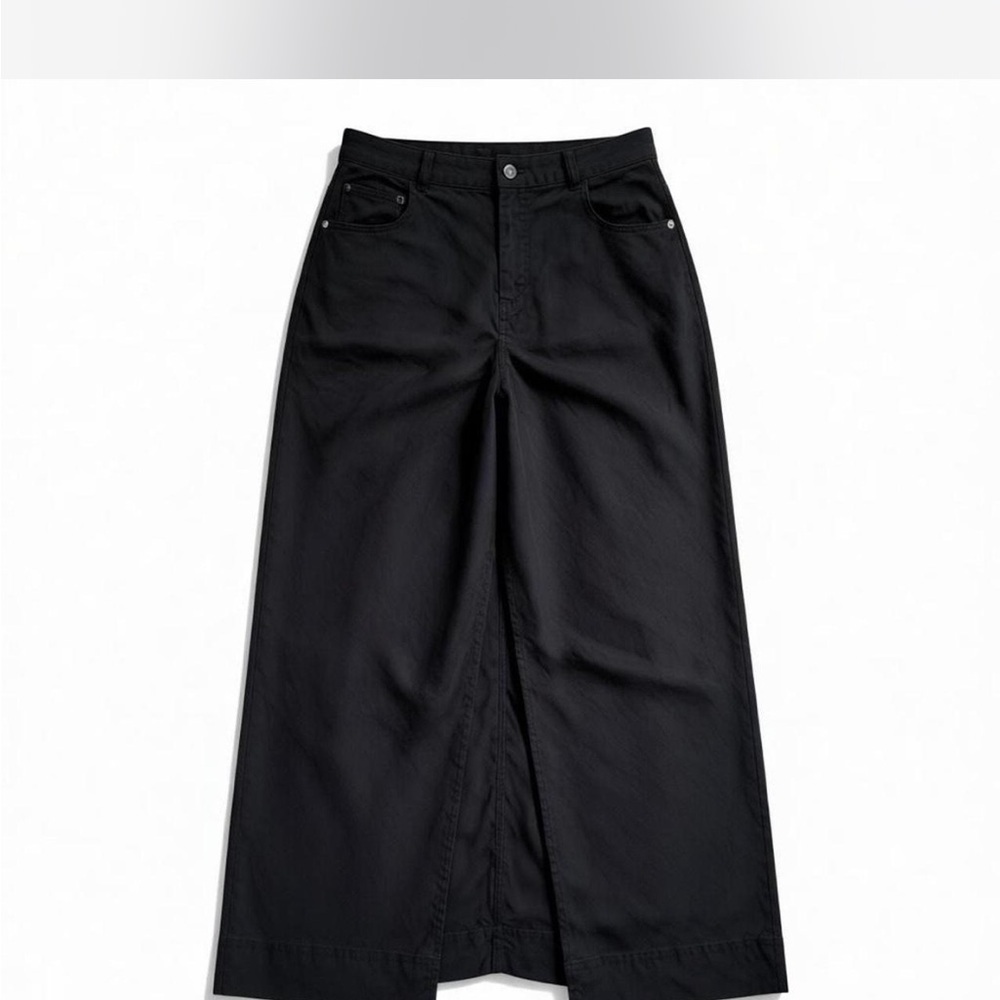PILCRO High-Waist Black Maxi Skirt with Front Slit size 6